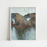 Rocks at Belle-Ile (1886) by Claude Monet – Art Print - Art print in white frame