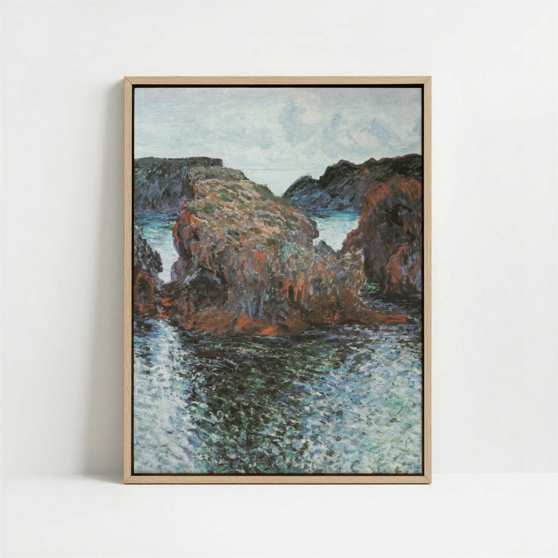 Framed Canvas - Framed canvas in oak color frame