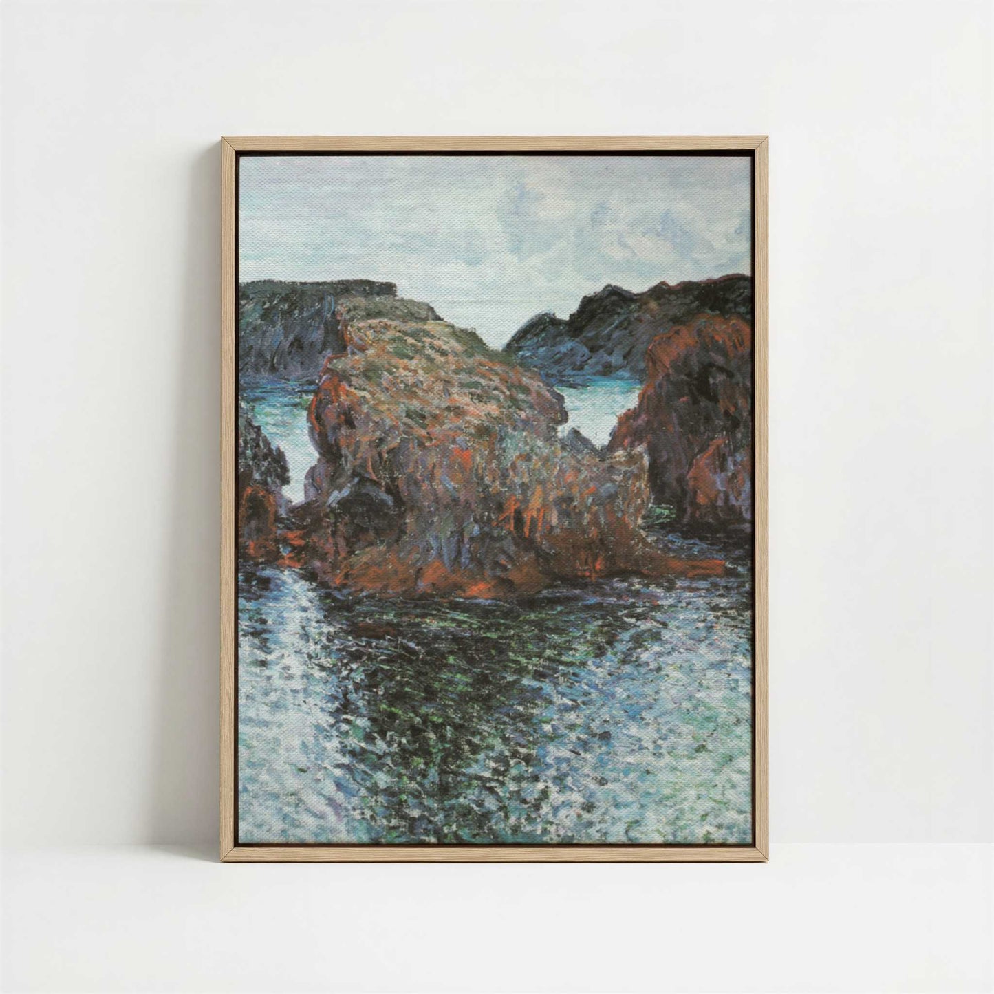 Framed Canvas - Framed canvas in oak color frame