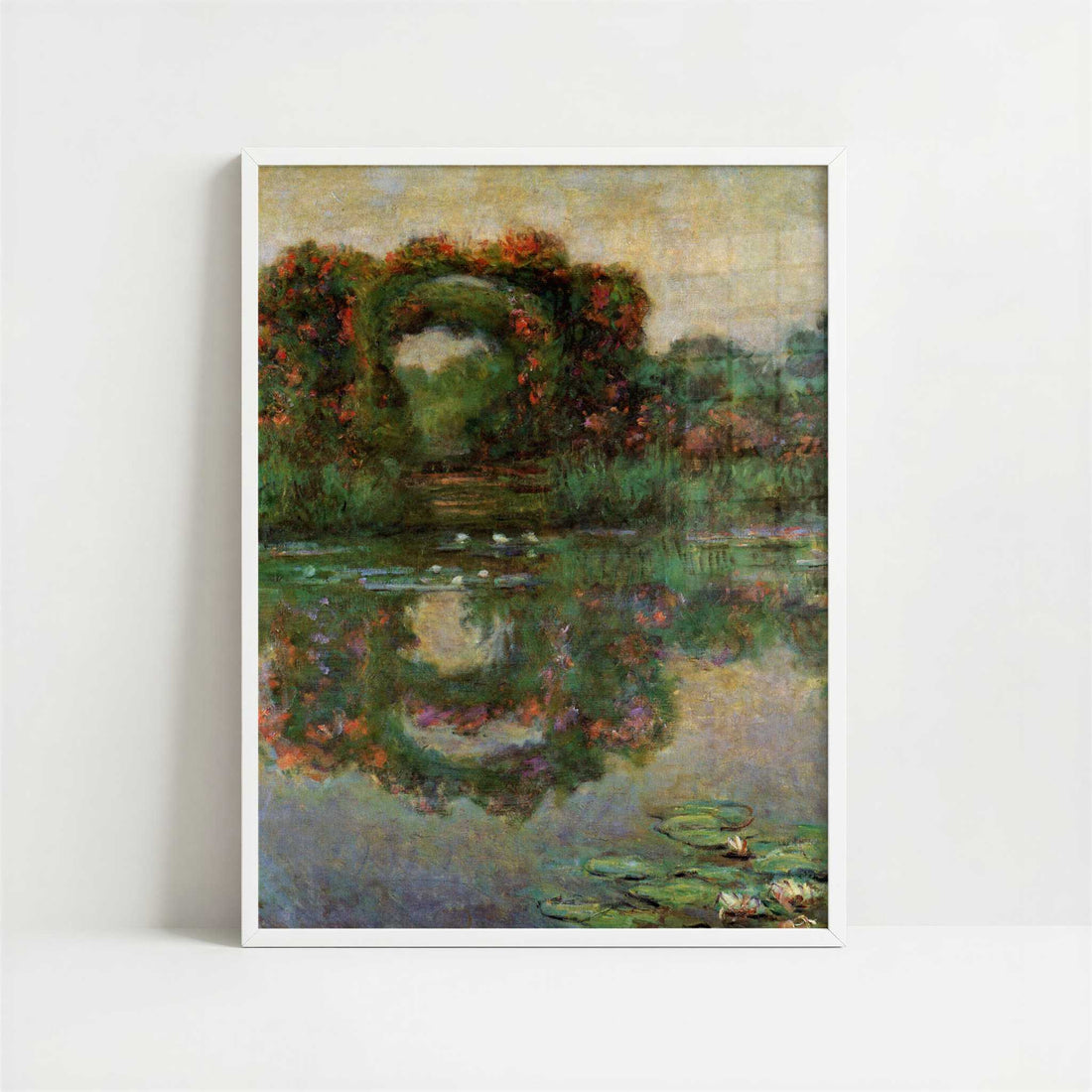 Rose Portals, Giverny (1913) by Claude Monet – Art Print - Art print in white frame