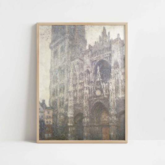 Rouen Cathedral Facade (1894) by Claude Monet – Art Print - Art print in oak frame