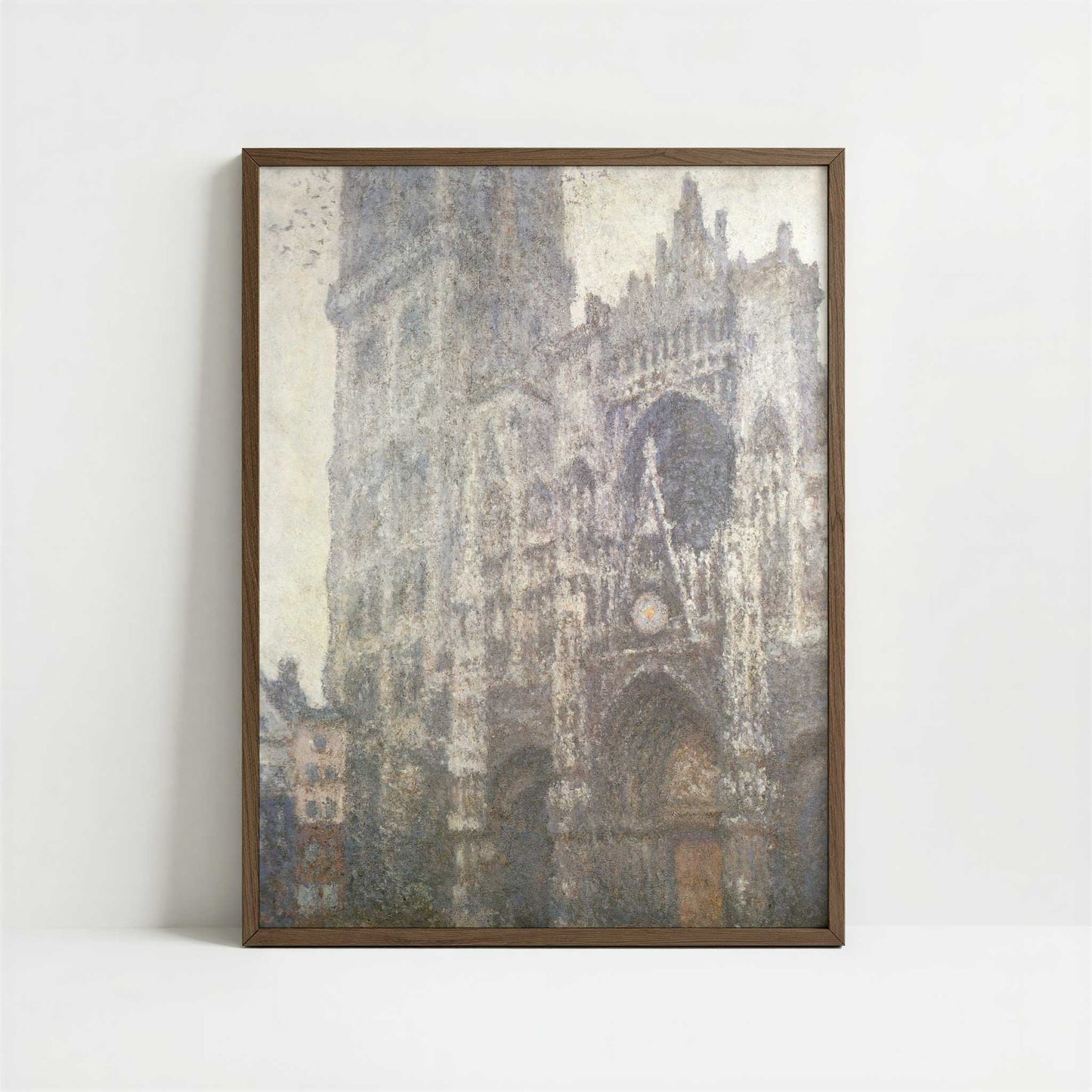 Rouen Cathedral Facade (1894) by Claude Monet – Art Print - Art print in dark wood frame