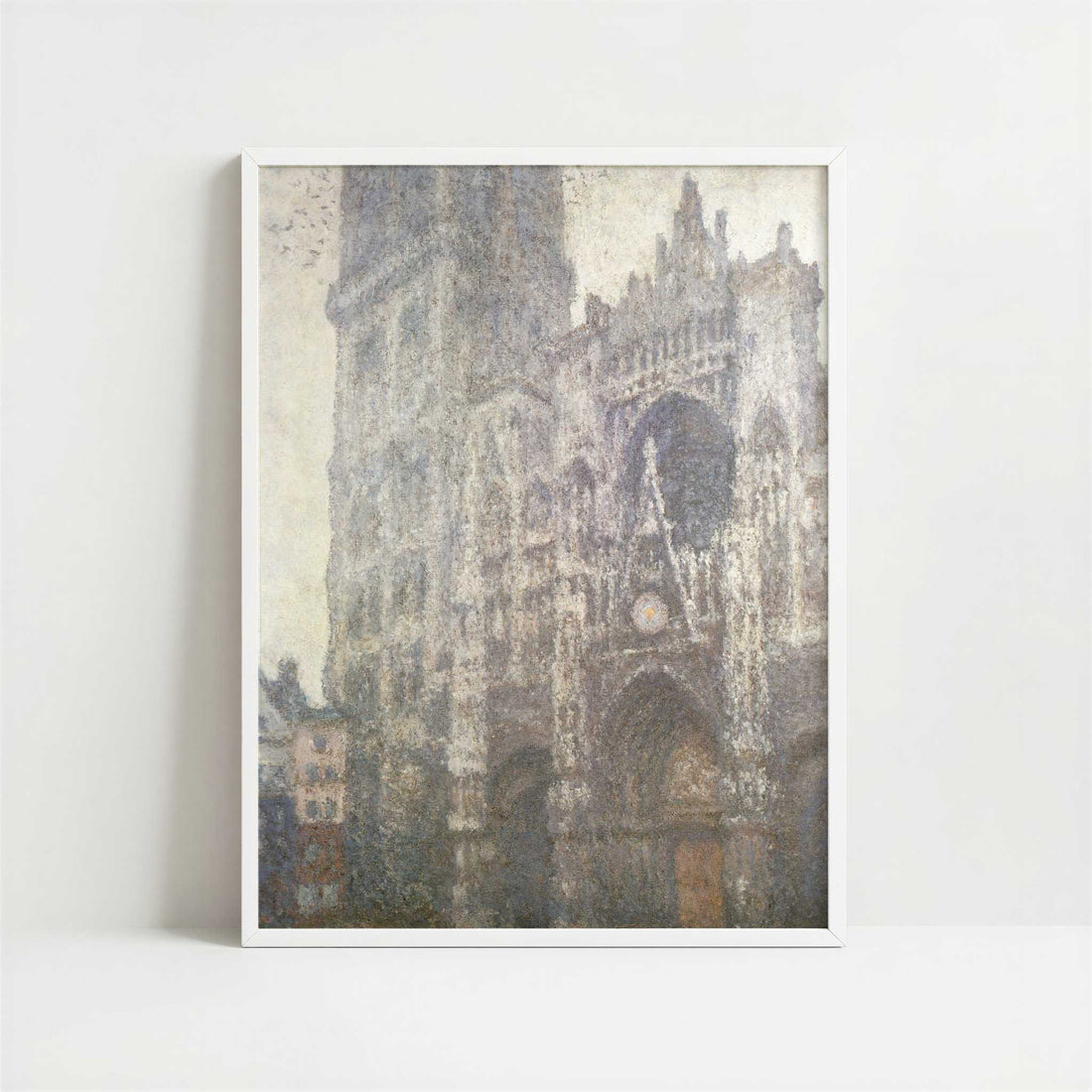 Rouen Cathedral Facade (1894) by Claude Monet – Art Print - Art print in white frame