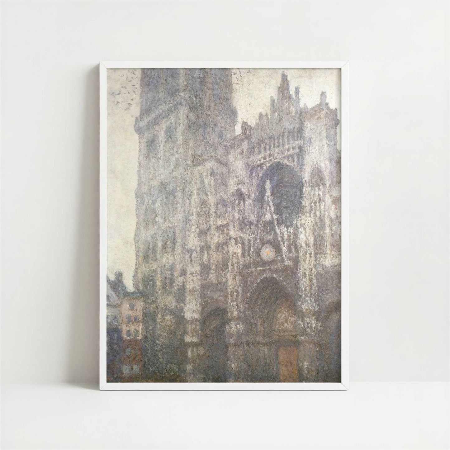 Rouen Cathedral Facade (1894) by Claude Monet – Art Print - Art print in white frame