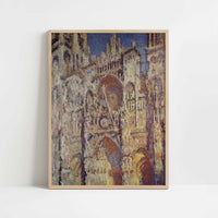 Rouen Cathedral, Facade in Sunlight (1894) by Claude Monet – Art Print - Art print in oak frame