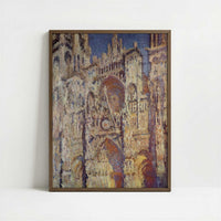 Rouen Cathedral, Facade in Sunlight (1894) by Claude Monet – Art Print - Art print in dark wood frame