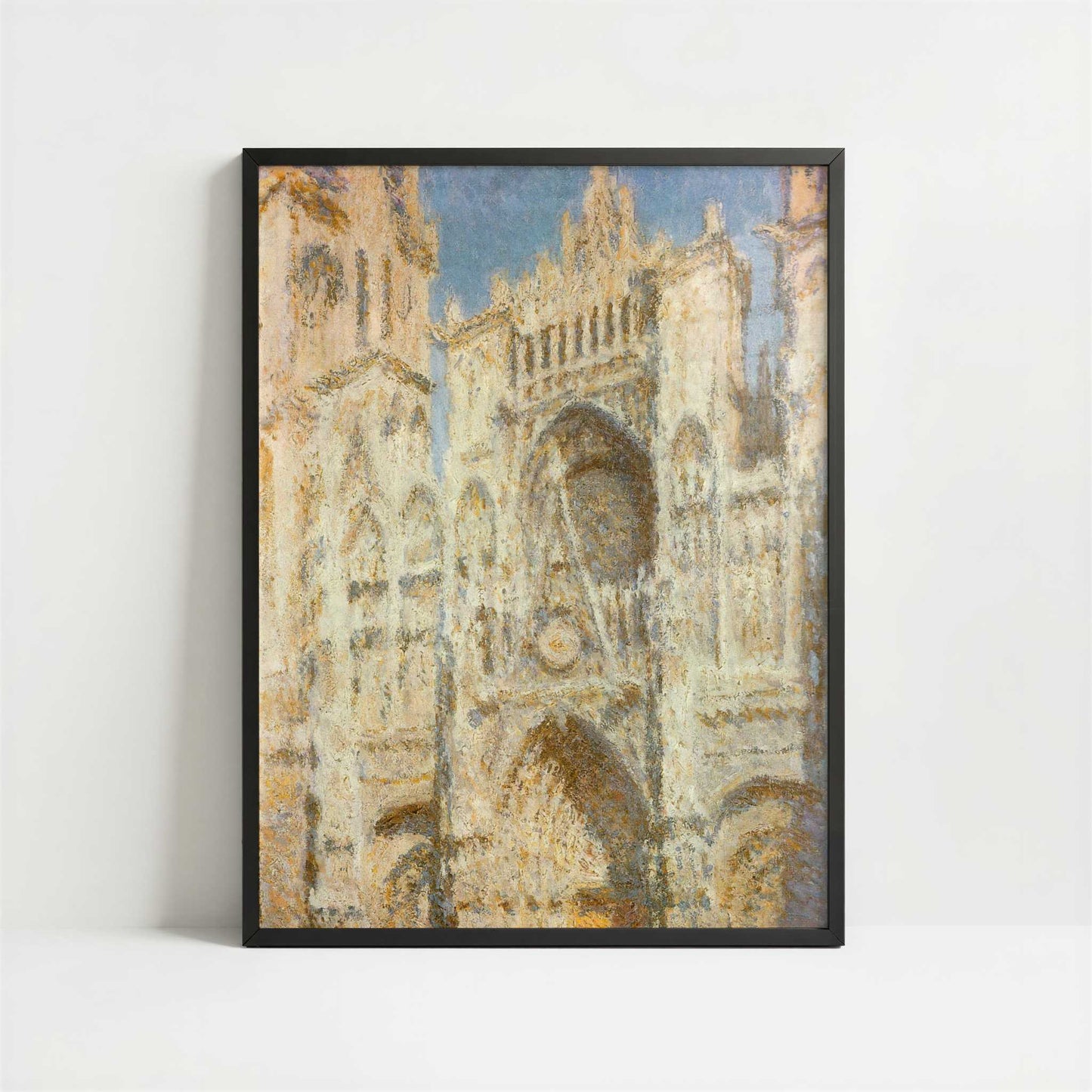 Rouen Cathedral, Sunlight (1894) by Claude Monet – Art Print - Art print in black frame