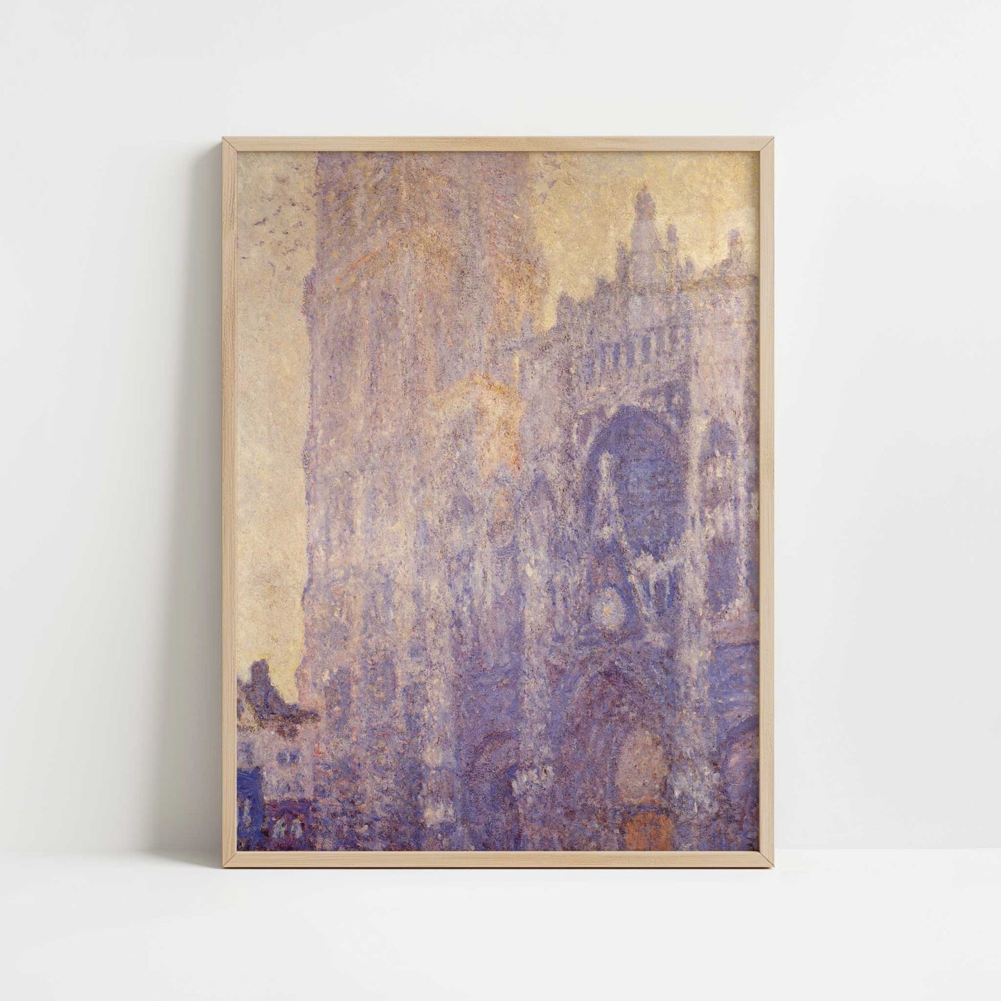 Rouen Cathedral Sunset (1894) by Claude Monet – Art Print - Art print in oak frame