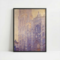 Rouen Cathedral Sunset (1894) by Claude Monet – Art Print - Art print in black frame