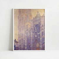 Rouen Cathedral Sunset (1894) by Claude Monet – Art Print - Art print in white frame