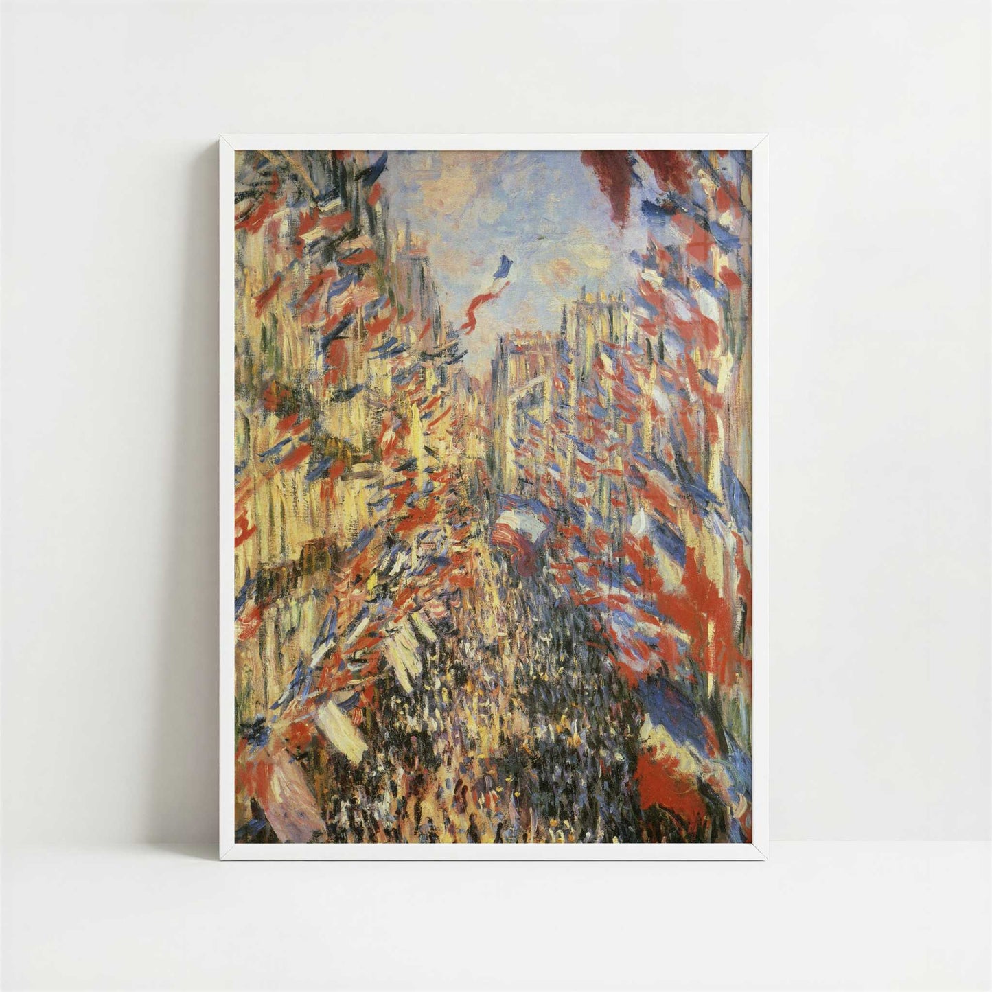 Rue Montorgueil (1878) by Claude Monet – Art Print - Art print in white frame