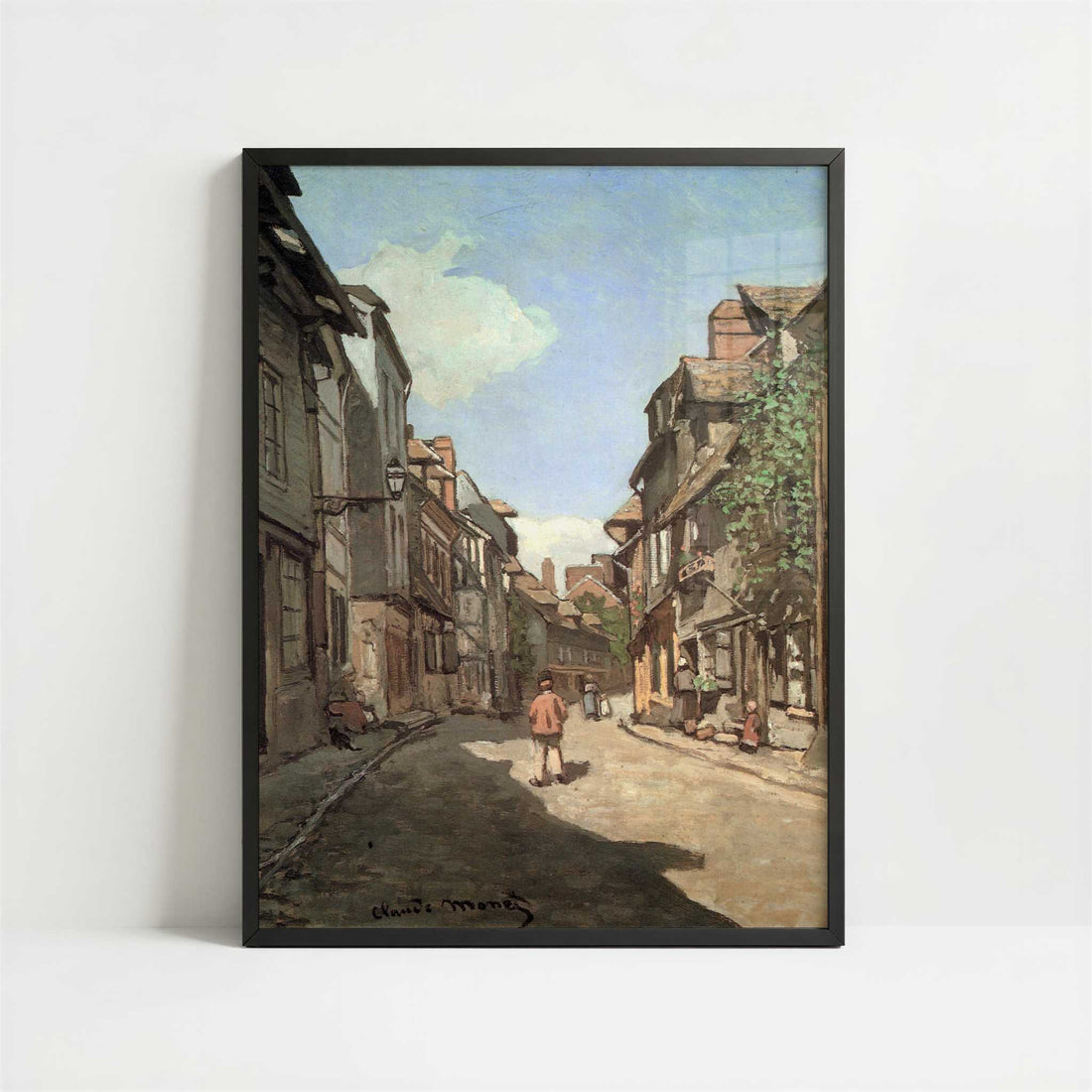 Rue de la Bavolle, Honfleur (1864) by Claude Monet – Art Print - Art print in black frame