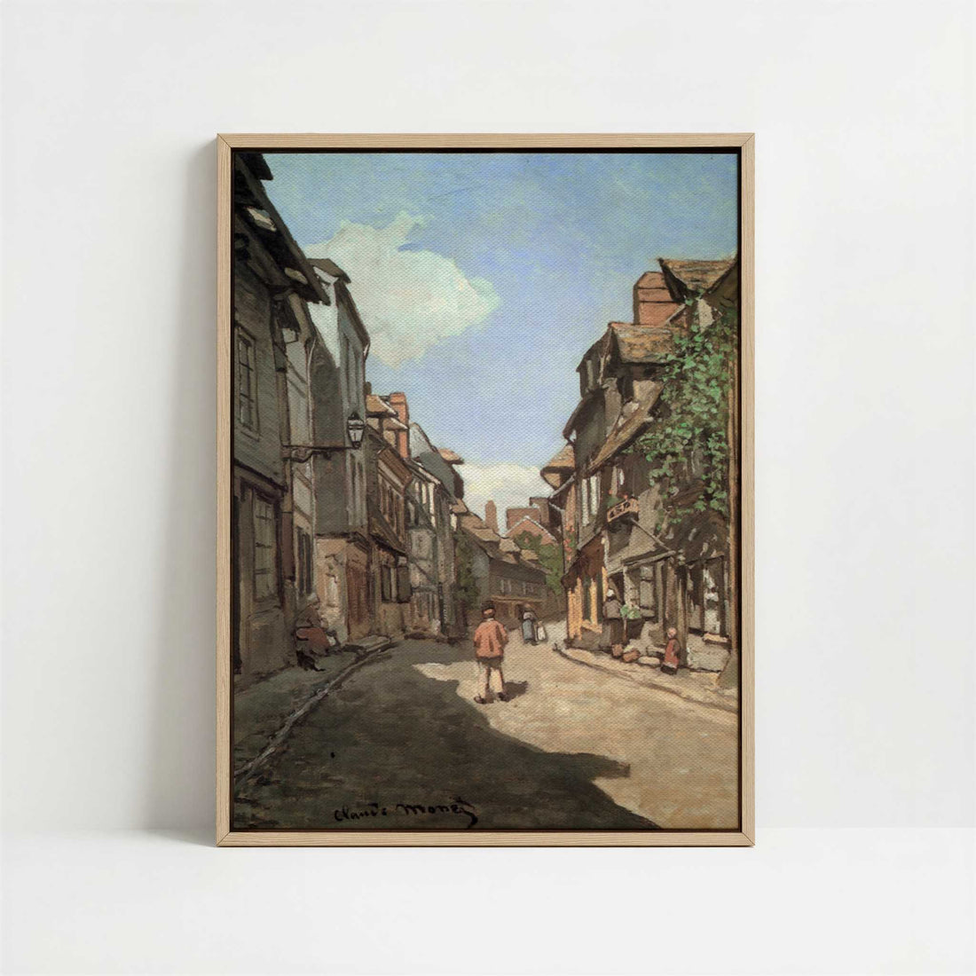 Framed Canvas - Framed canvas in oak color frame