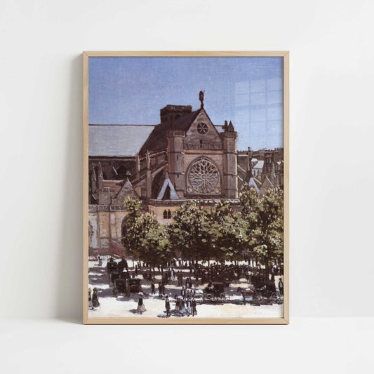 Saint-Germain-l'Auxerrois (1867) by Claude Monet – Art Print - Art print in oak frame