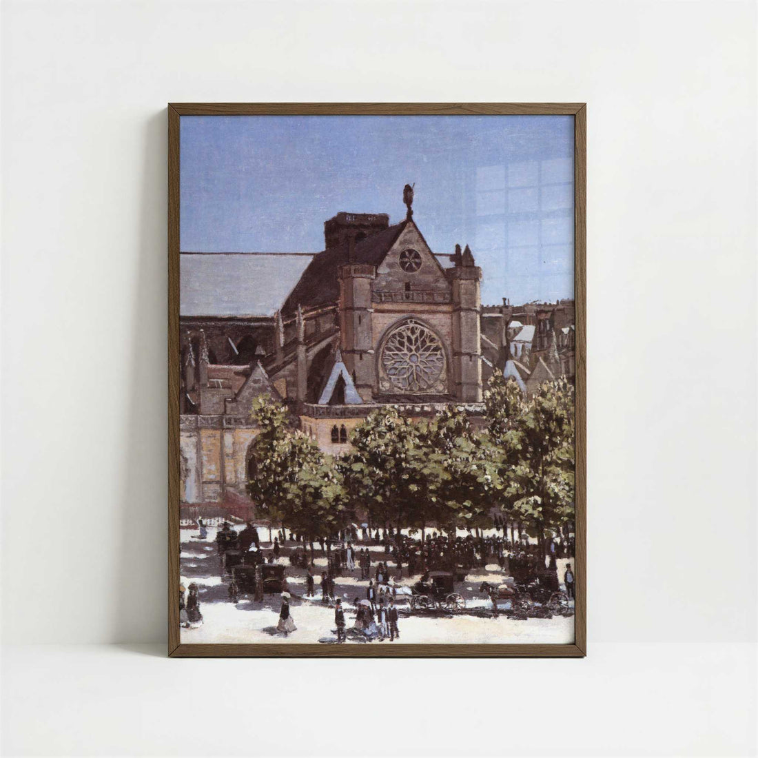 Saint-Germain-l'Auxerrois (1867) by Claude Monet – Art Print - Art print in dark wood frame