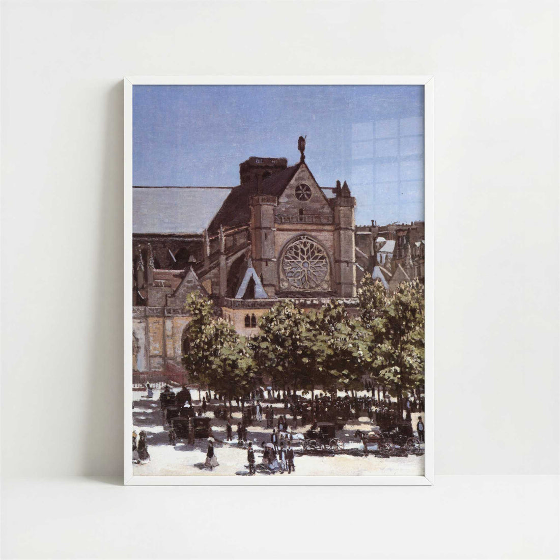 Saint-Germain-l'Auxerrois (1867) by Claude Monet – Art Print - Art print in white frame