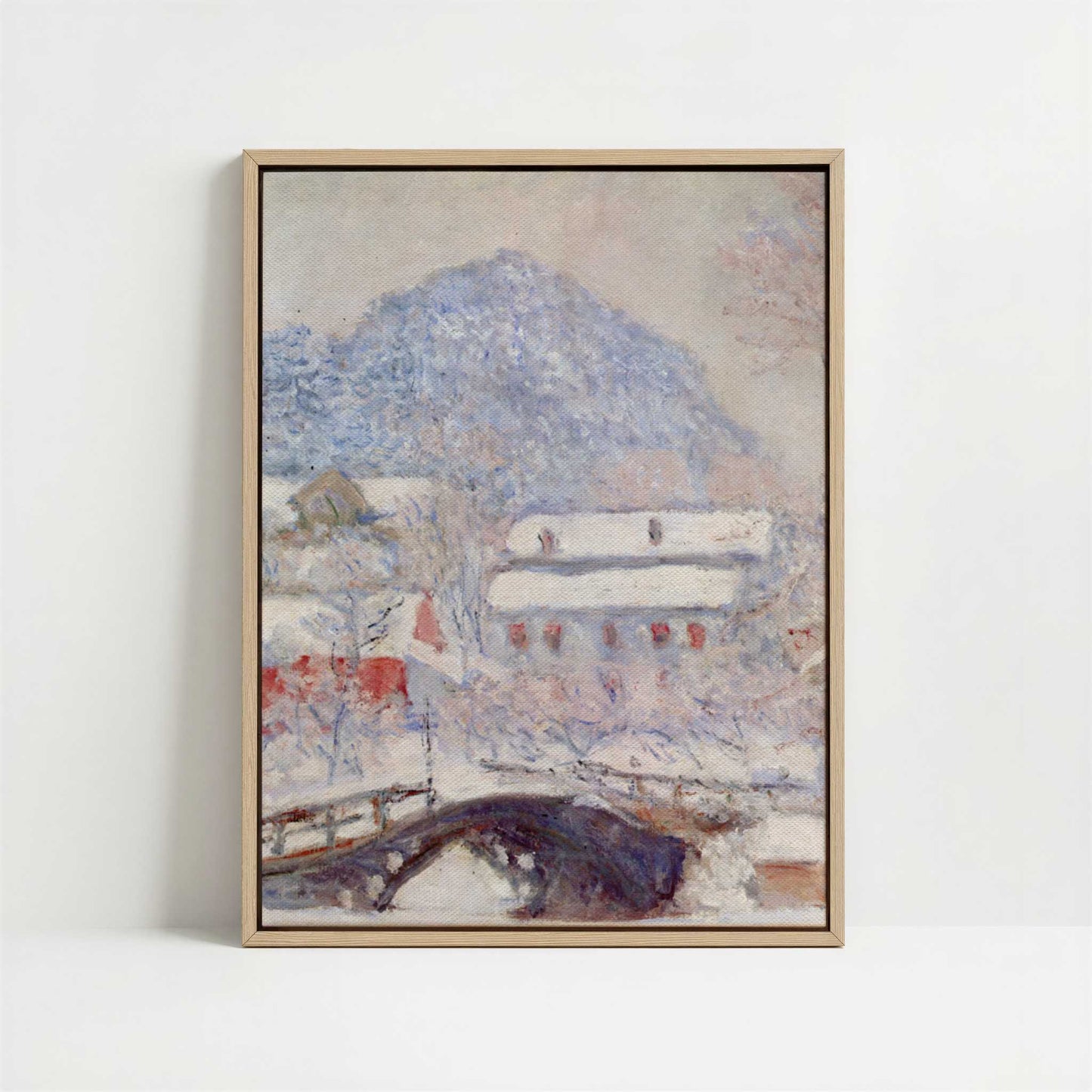 Framed Canvas - Framed canvas in oak color frame