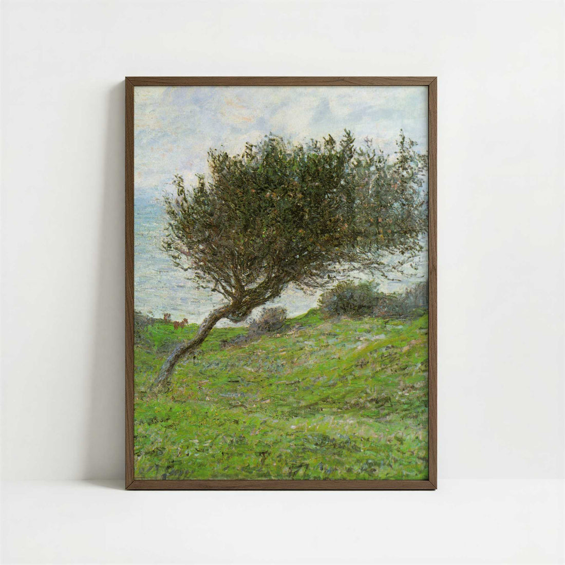 Sea Coast at Trouville (1881) by Claude Monet – Art Print - Art print in dark wood frame