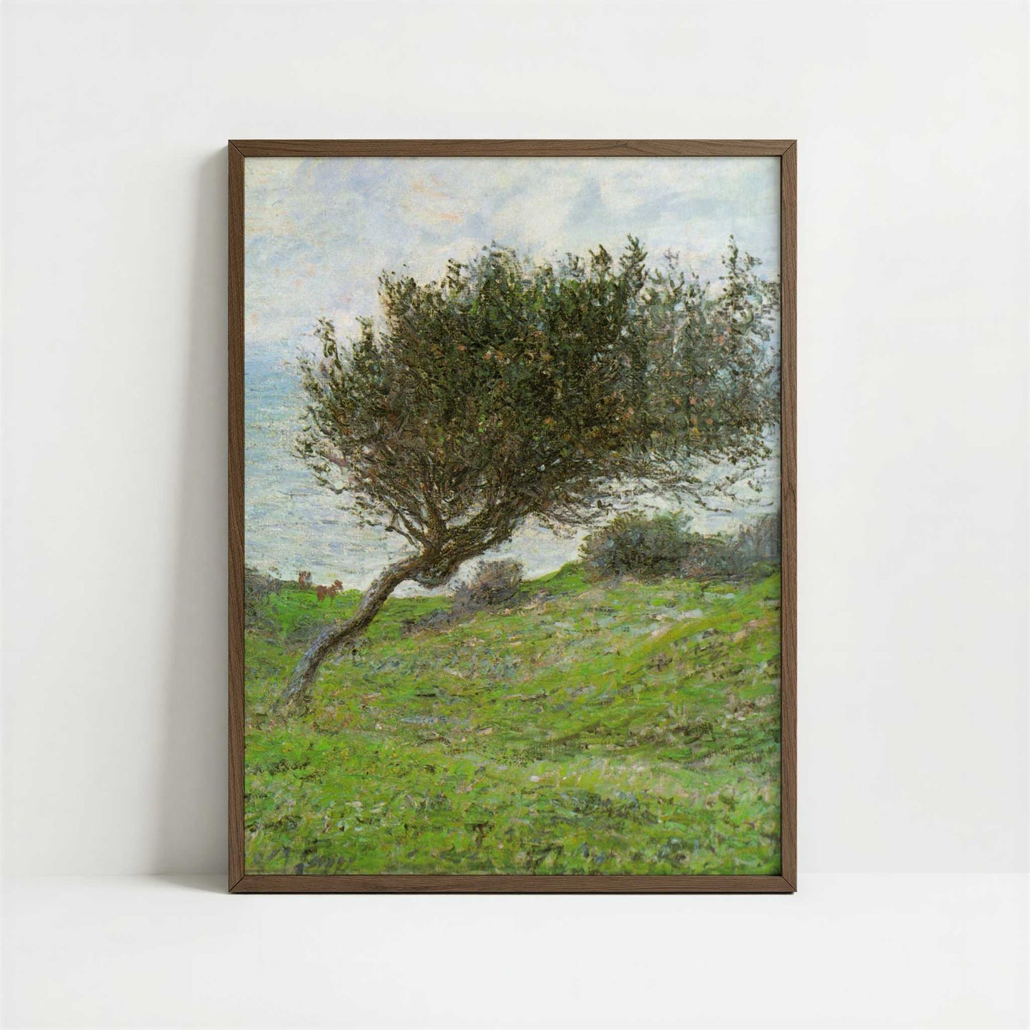 Sea Coast at Trouville (1881) by Claude Monet – Art Print - Art print in dark wood frame