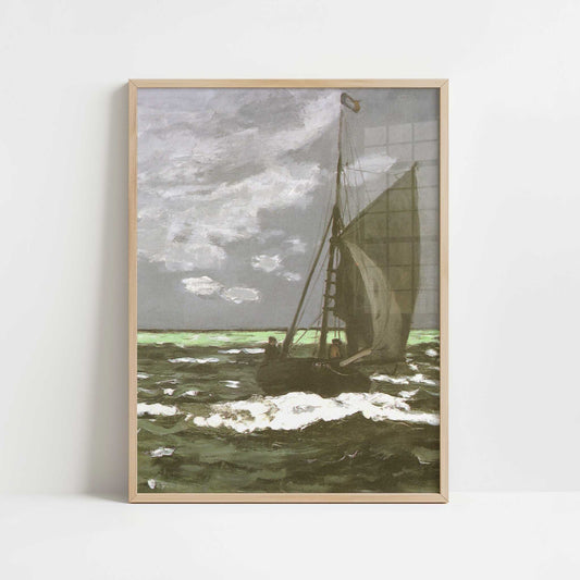 Seascape, Storm (1866) by Claude Monet – Art Print - Art print in oak frame