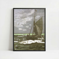 Seascape, Storm (1866) by Claude Monet – Art Print - Art print in black frame