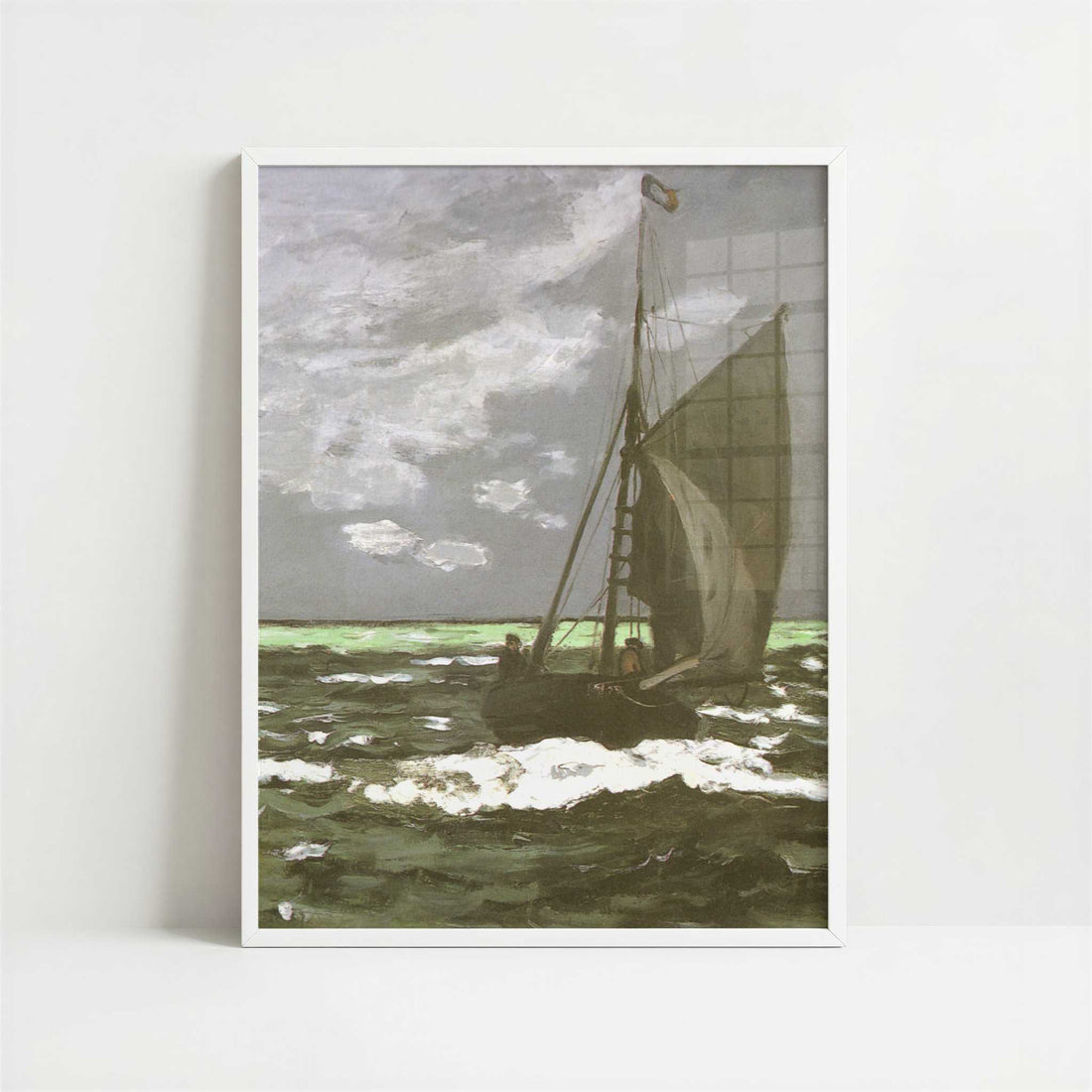 Seascape, Storm (1866) by Claude Monet – Art Print - Art print in white frame