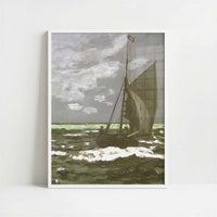 Seascape, Storm (1866) by Claude Monet – Art Print - Art print in white frame
