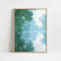 Seine at Giverny, Morning Mists (1897) by Claude Monet – Art Print - Art print in oak frame
