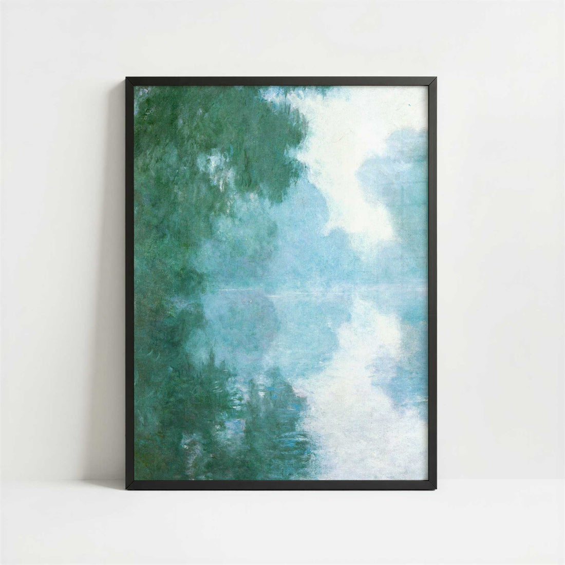 Seine at Giverny, Morning Mists (1897) by Claude Monet – Art Print - Art print in black frame