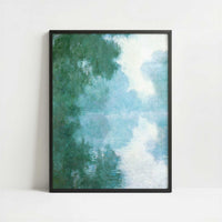 Seine at Giverny, Morning Mists (1897) by Claude Monet – Art Print - Art print in black frame