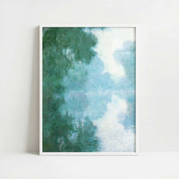 Seine at Giverny, Morning Mists (1897) by Claude Monet – Art Print - Art print in white frame