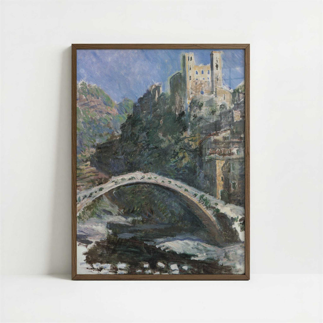 Seine at Port-Villez (1883) by Claude Monet – Art Print - Art print in dark wood frame