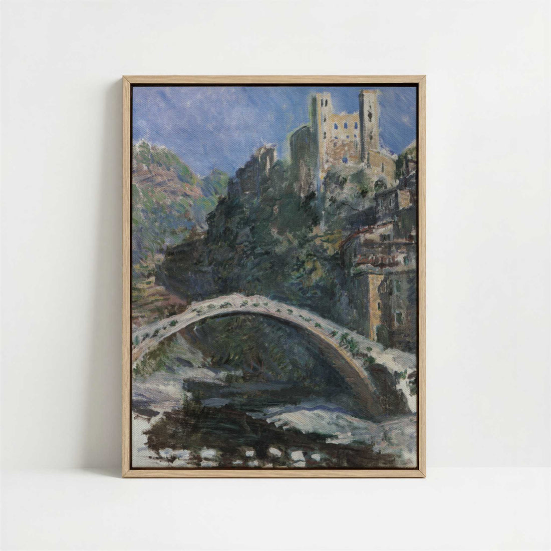 Framed Canvas - Framed canvas in oak color frame
