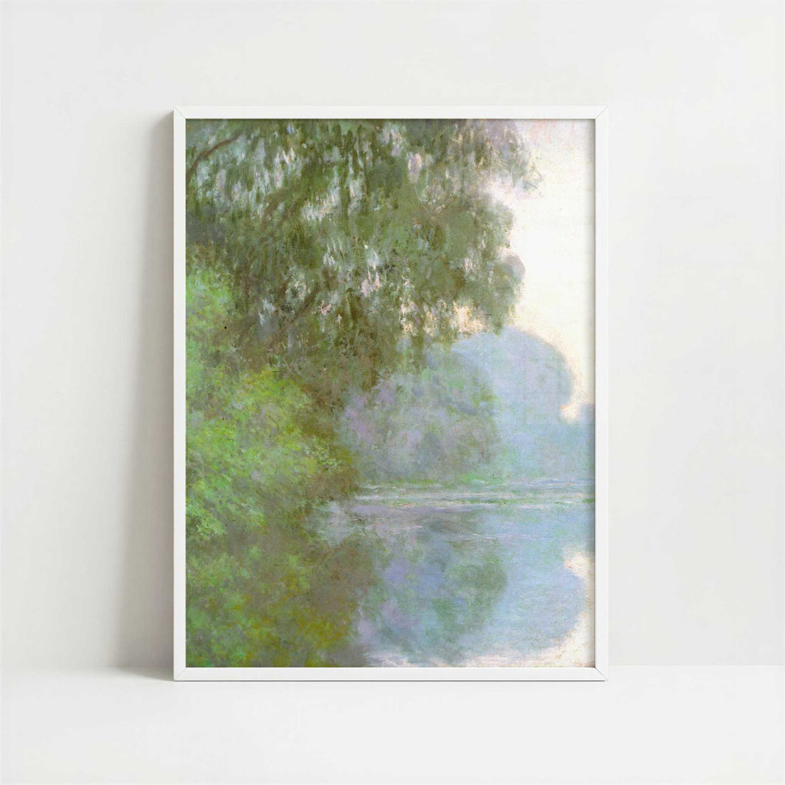 Seine near Giverny (1896) by Claude Monet – Art Print - Art print in white frame