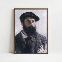 Self-portrait in Beret (1886) by Claude Monet – Art Print - Art print in dark wood frame