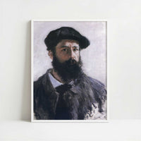 Self-portrait in Beret (1886) by Claude Monet – Art Print - Art print in white frame