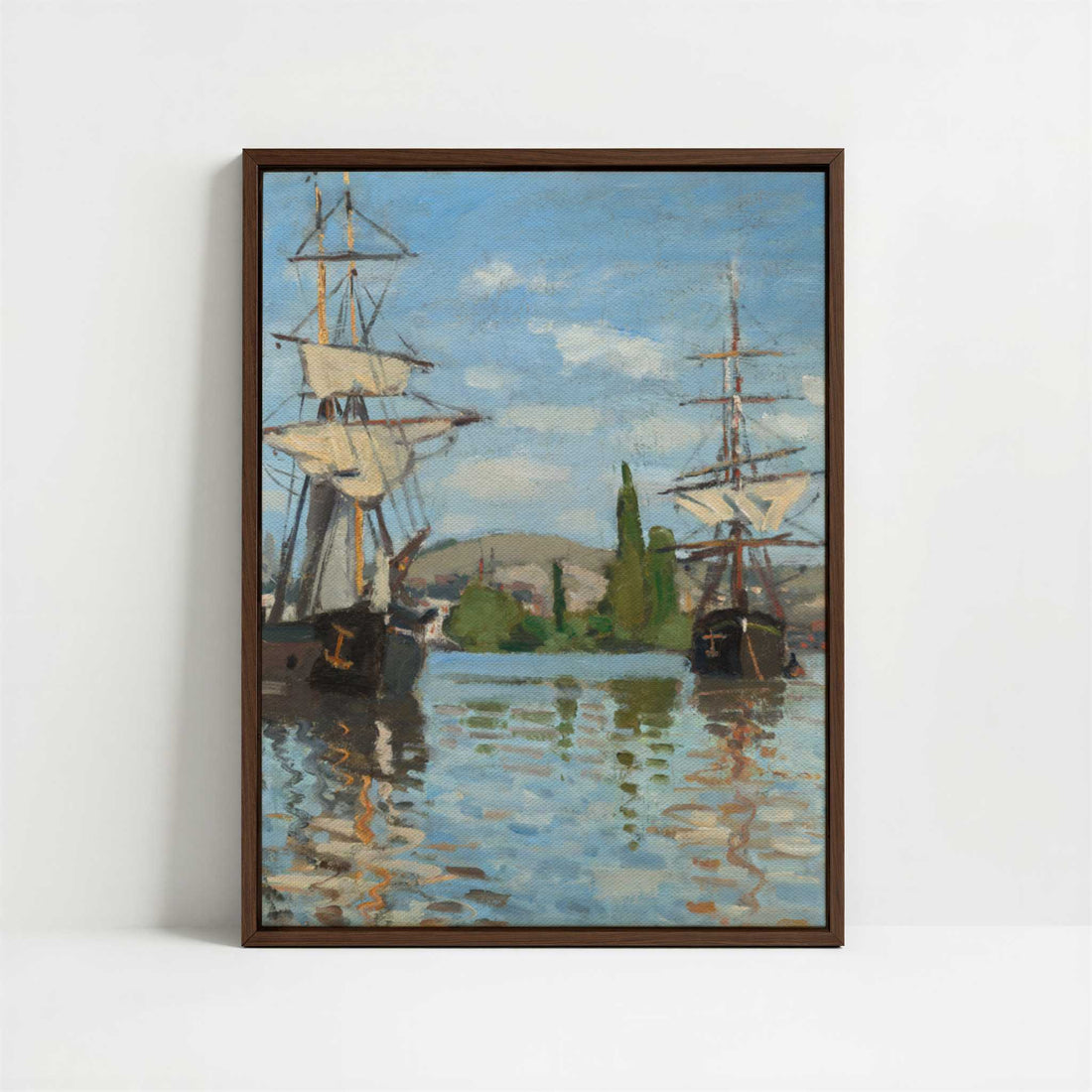 Framed Canvas - Framed canvas in dark wood color frame