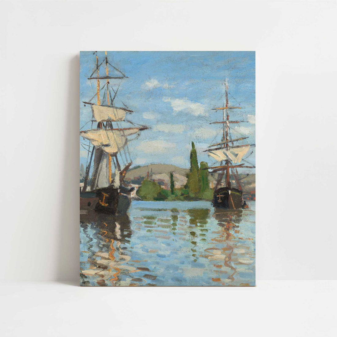 Ships Riding on the Seine at Rouen (1872) by Claude Monet – Art Print - Unframed art print