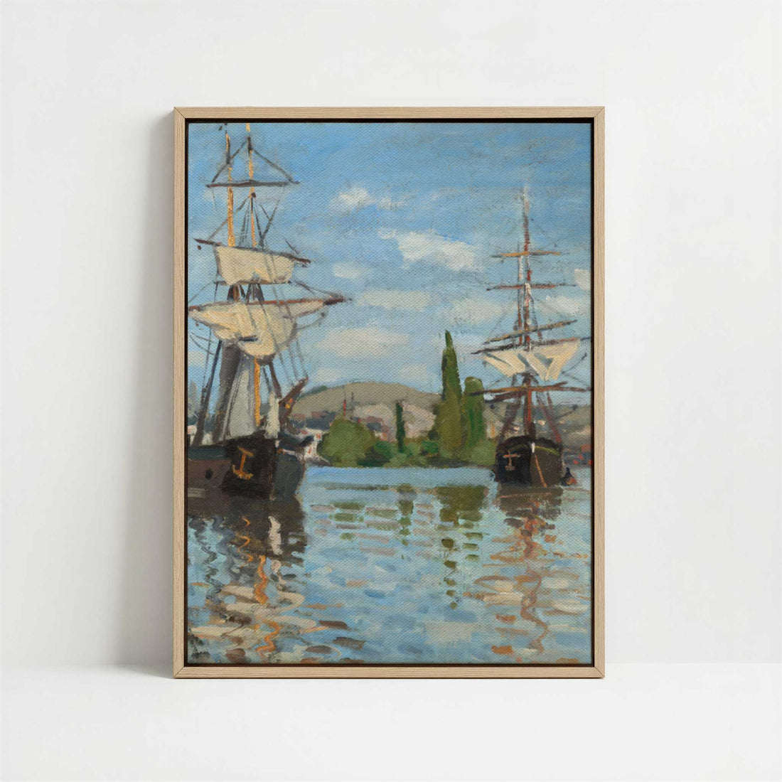 Framed Canvas - Framed canvas in oak color frame
