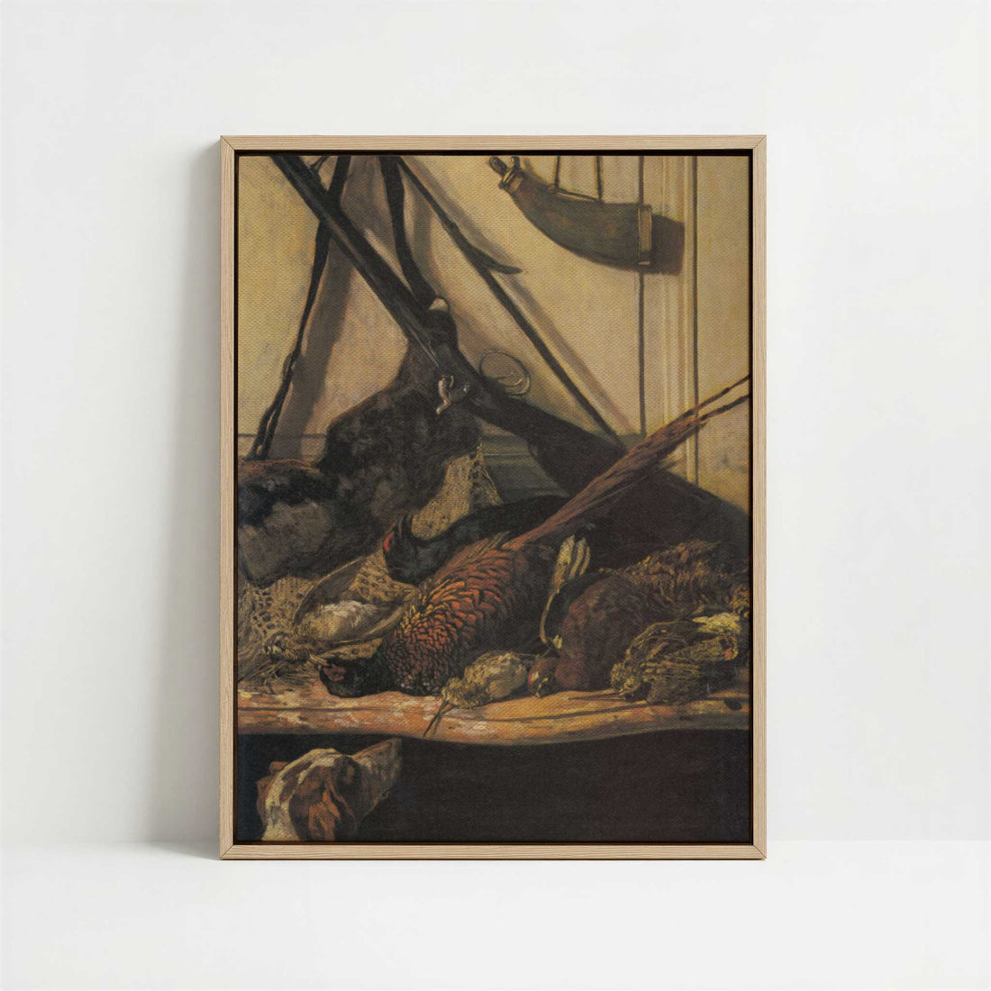 Framed Canvas - Framed canvas in oak color frame