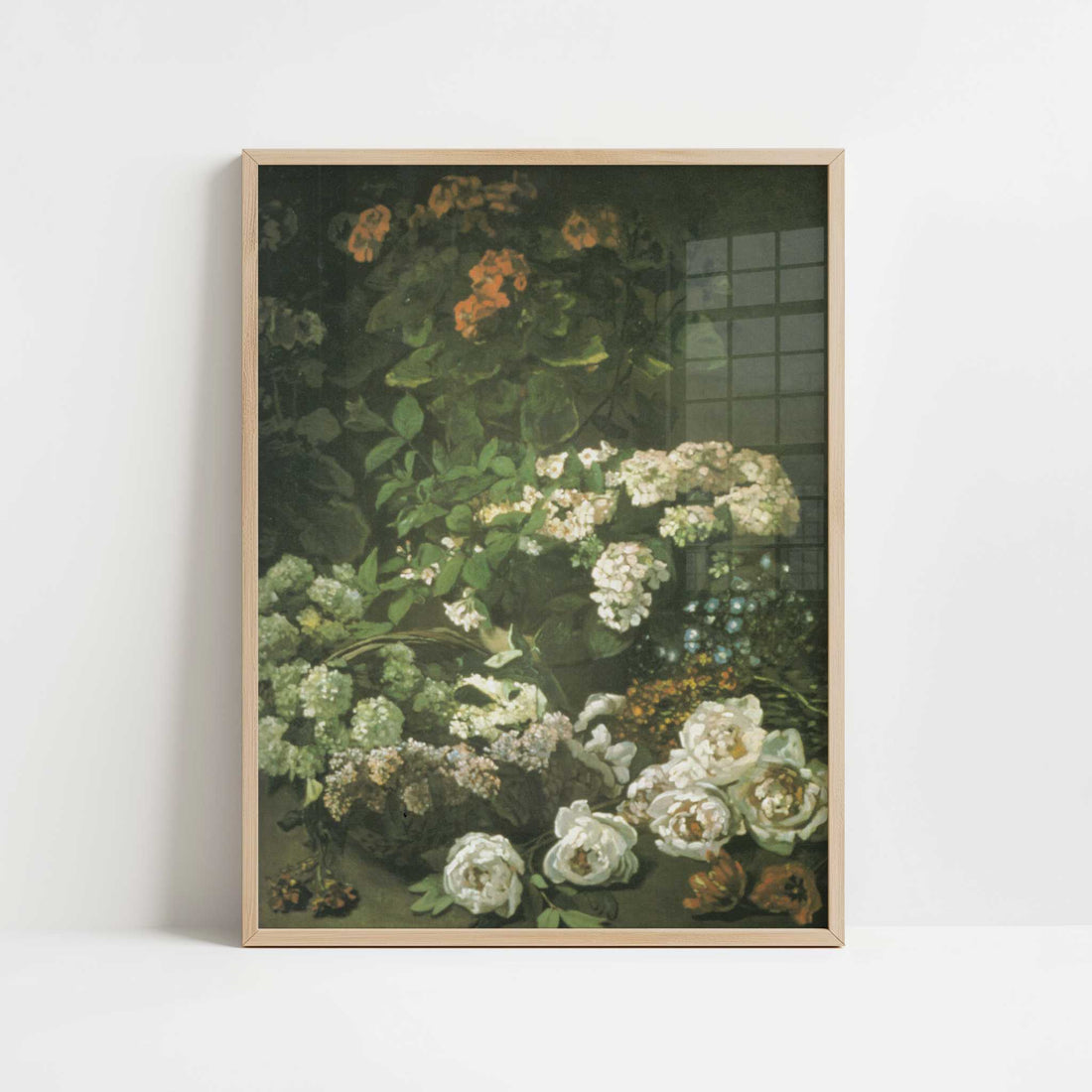 Spring Flowers (1864) by Claude Monet – Art Print - Art print in oak frame