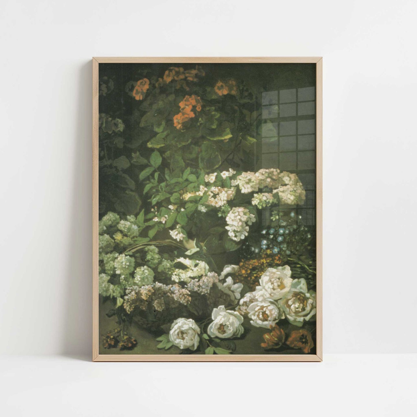 Spring Flowers (1864) by Claude Monet – Art Print - Art print in oak frame