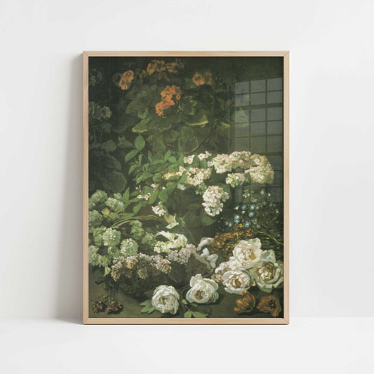 Spring Flowers (1864) by Claude Monet – Art Print - Art print in oak frame