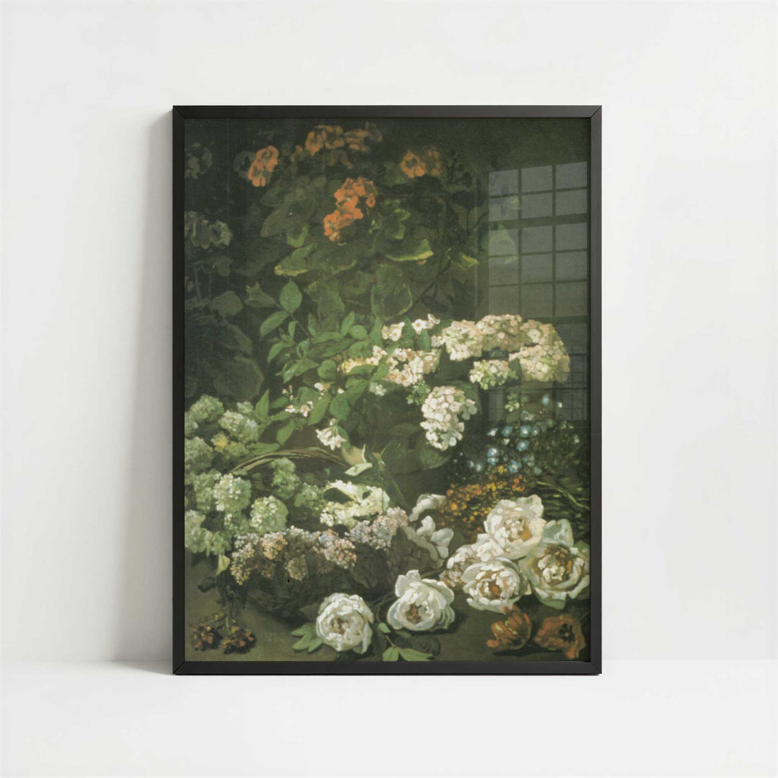 Spring Flowers (1864) by Claude Monet – Art Print - Art print in black frame