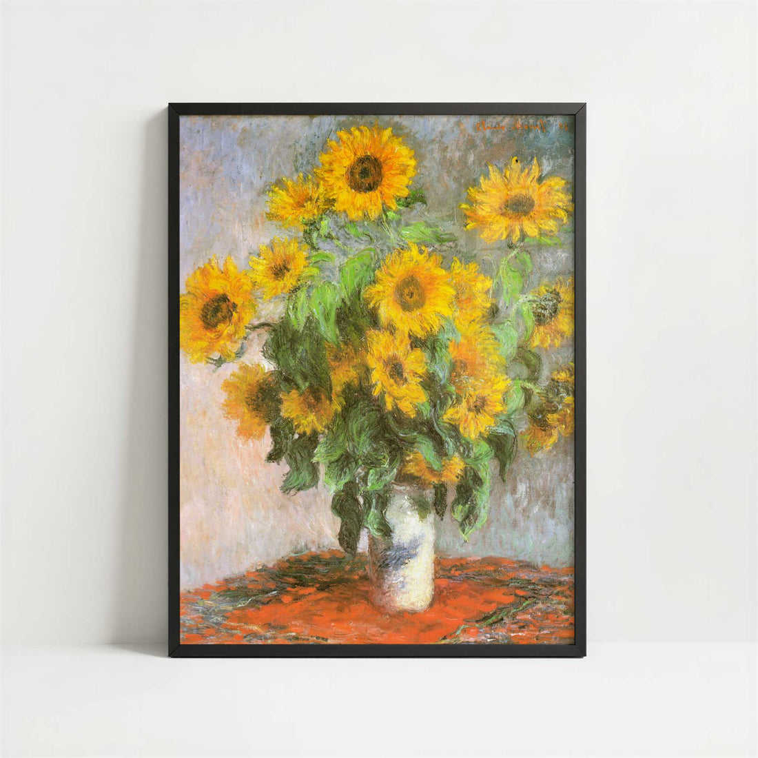 Sunflowers (1881) by Claude Monet – Art Print - Art print in black frame