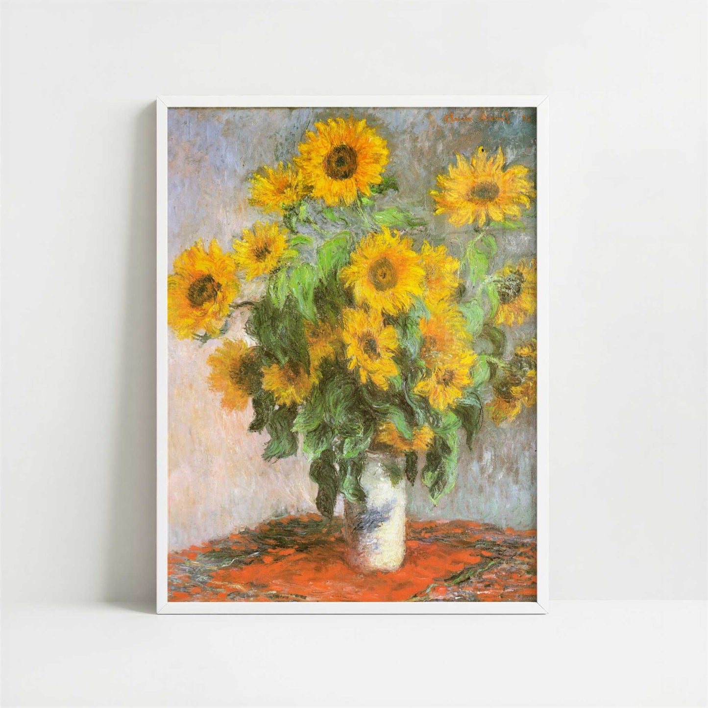 Sunflowers (1881) by Claude Monet – Art Print - Art print in white frame