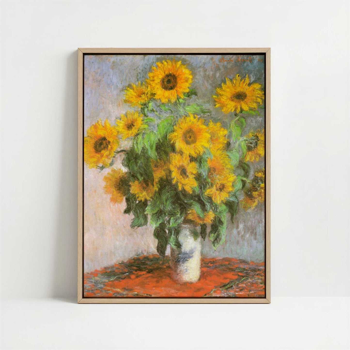 Framed Canvas - Framed canvas in oak color frame