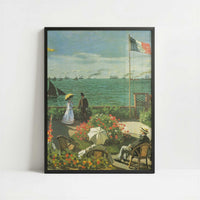 Terrace at Sainte-Adresse (1866) by Claude Monet – Art Print - Art print in black frame