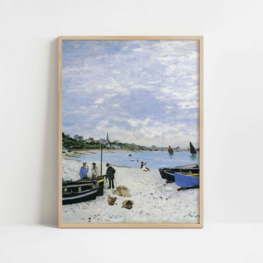 The Beach at Sainte-Adresse (1867) by Claude Monet – Art Print - Art print in oak frame