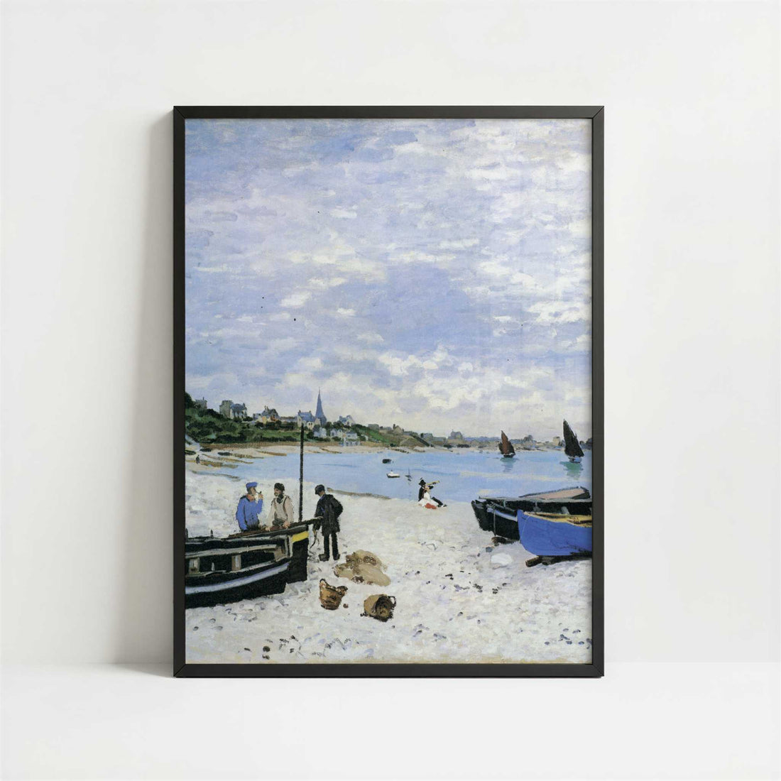 The Beach at Sainte-Adresse (1867) by Claude Monet – Art Print - Art print in black frame